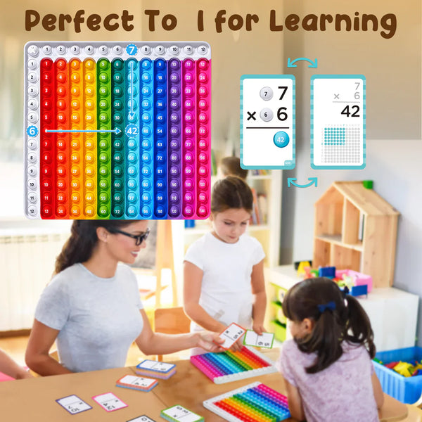 Math Flash Cards and Pop Fidget Chart, Push Bubble Number Table Chart ...