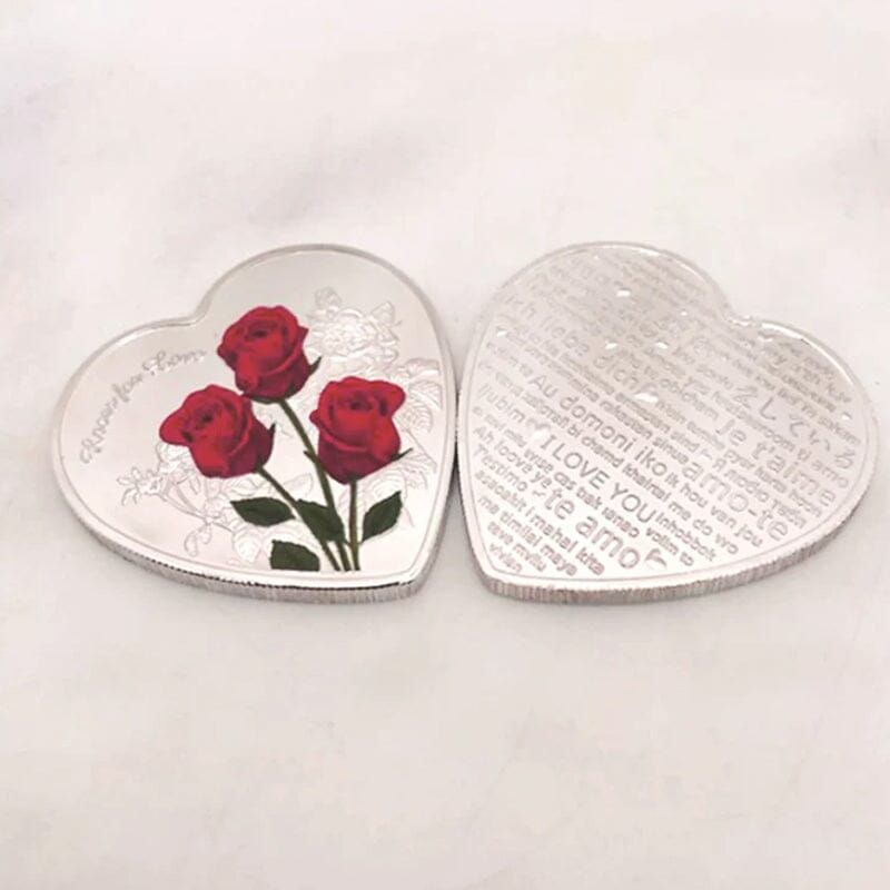 Love Gift🎁Rose Heart-Shaped Commemorative Coin