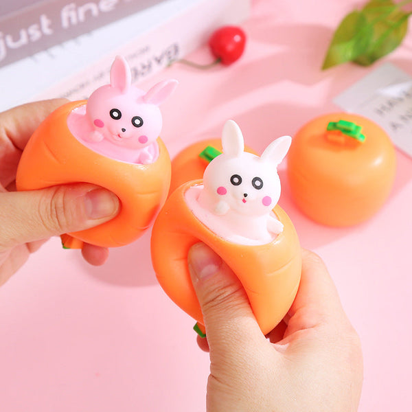 Squishes Carrot Rabbit Fidget Toys, Squeeze Toy Carrot Doll