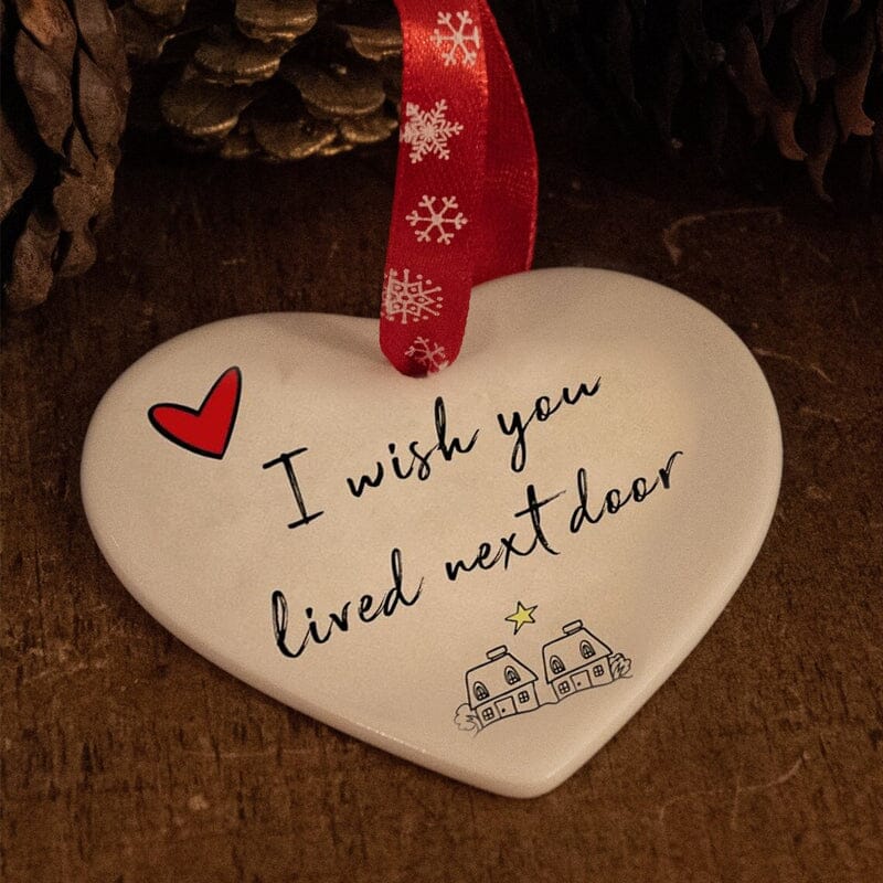 Christmas Ceramic Heart Hanging Ornament