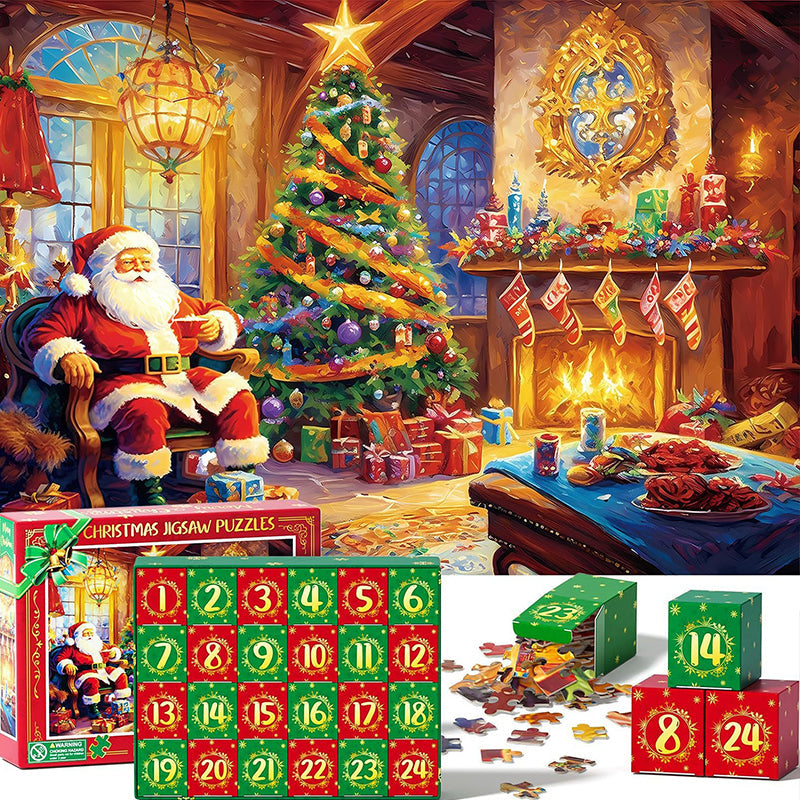 Advent Calendar Christmas Jigsaw Puzzles Blind Box 24 Parts 1000 Pieces