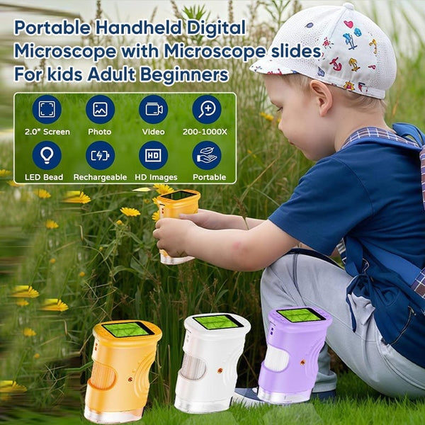1000X Handheld Digital Microscope for Kids with 2.0" IPS Screen