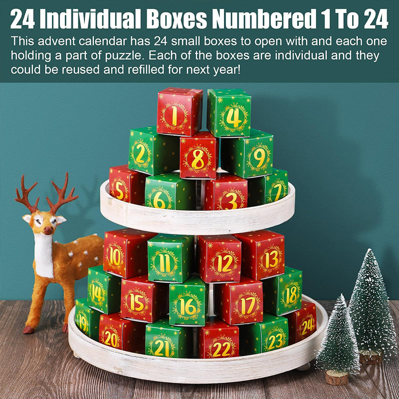 Advent Calendar Christmas Jigsaw Puzzles Blind Box 24 Parts 1000 Pieces