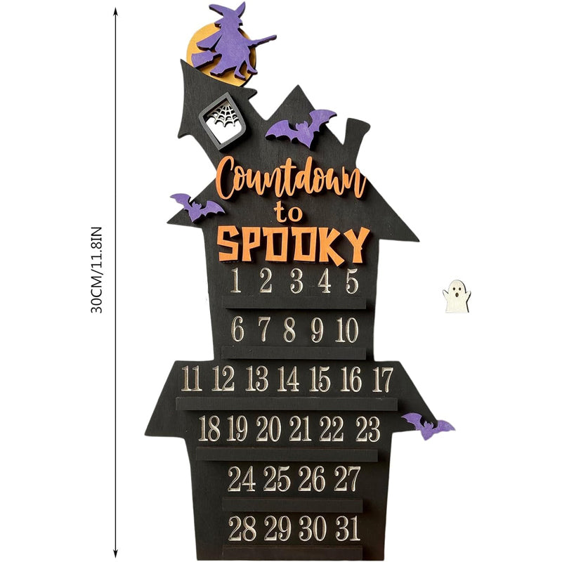 Wooden Advent Calendar Countdown to Halloween/Christmas