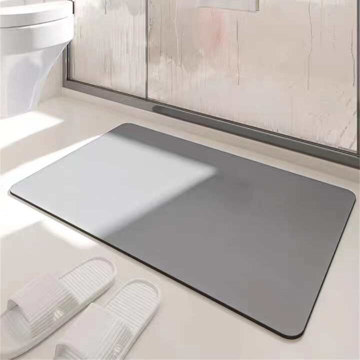 Solid Color Anti-Slip Bath Mat Soft Quick-Dry Washable Shower Mat