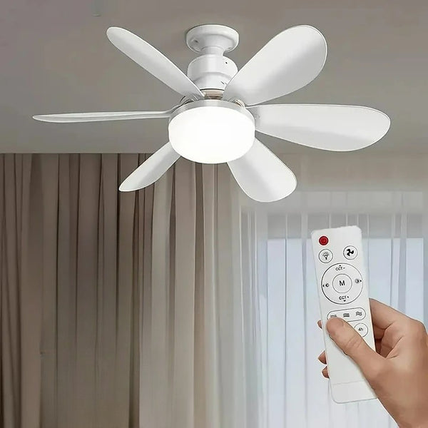 2-in-1 LED Ceiling Fan Light with Remote Control, E27/B22 Base