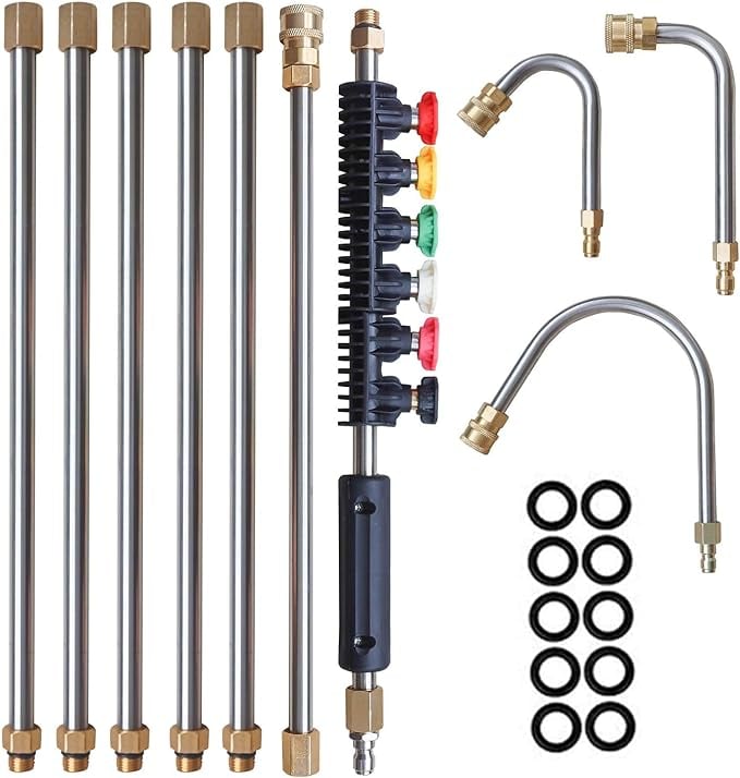 4000 PSI High Pressure Washer Wand Set for Gutter & Roof Drainage & Walls Cleaning