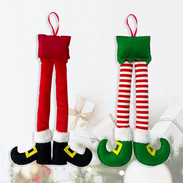 Christmas Hanging Elf Santa Legs Car Decor - Xmas Tree Ornaments Decor/Gift