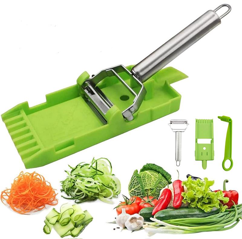2-in-1 Vegetable Shredder & Slicer, Multi Double Knife Peeler