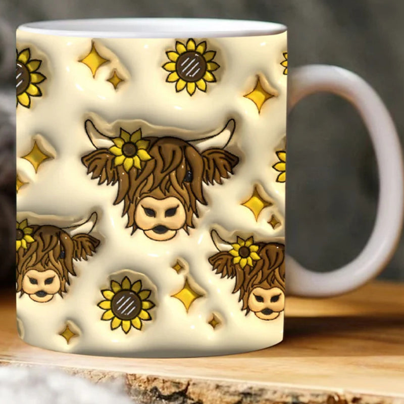 Highland Cow Ceramic Coffee Mug
