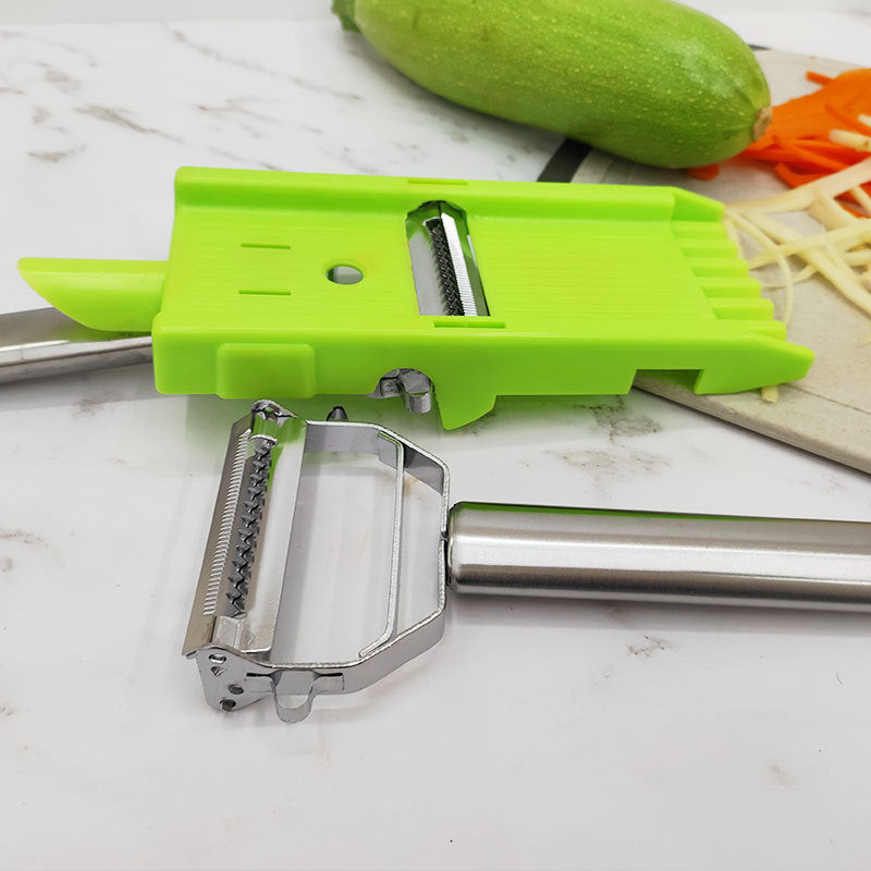 2-in-1 Vegetable Shredder & Slicer, Multi Double Knife Peeler