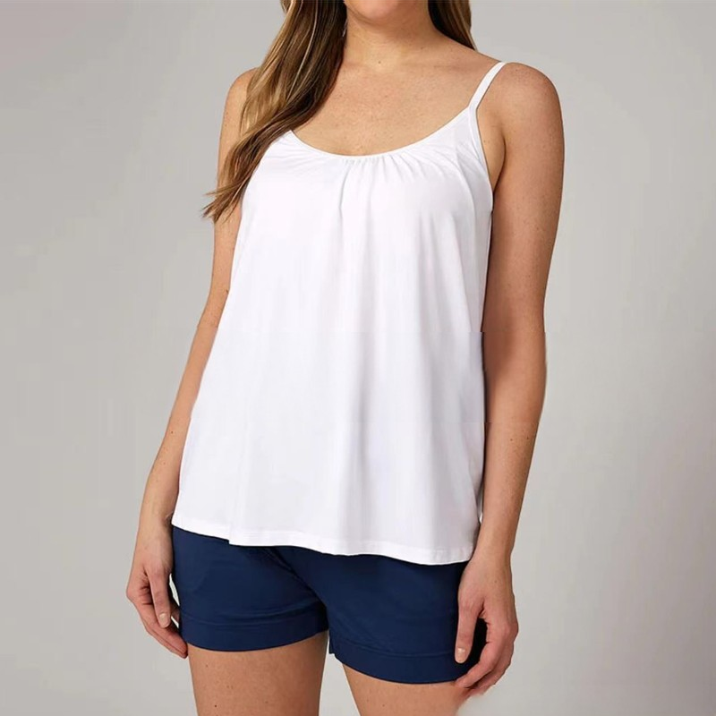 Loose-fitting Tank Top With Built-in Bra, Spaghetti Straps Padded Vest