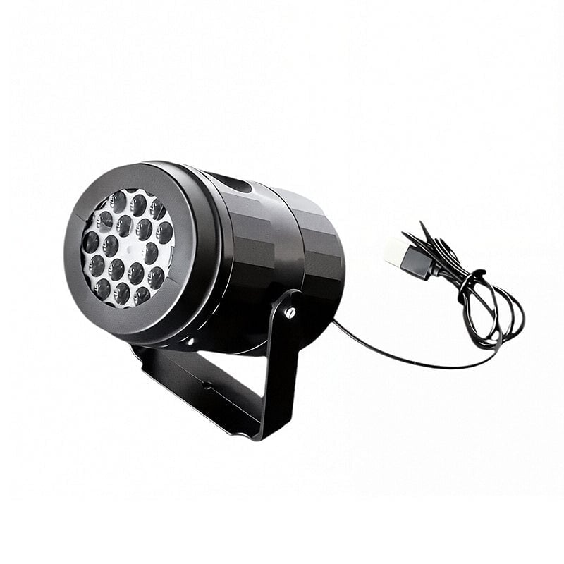 USB Powered 16 Patterns Snowflake LED Christmas Projector Lamp 360° Rotatable- Xmas Decor Atmosphere Lights
