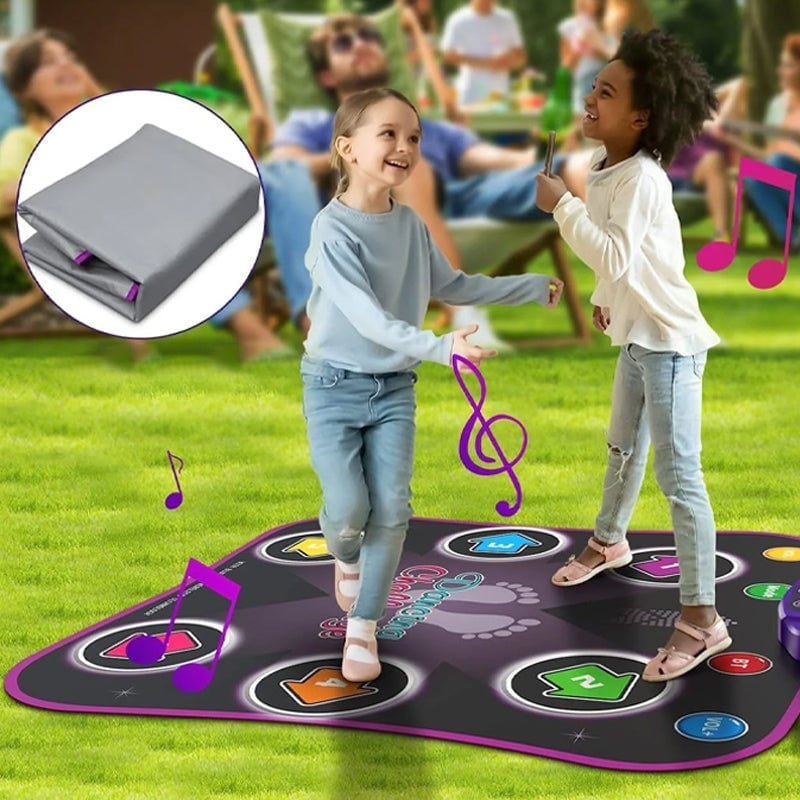 Music Dance Mat with Light Up 6-Buttons & Wireless Bluetooth - Xmas Gifts for Kids