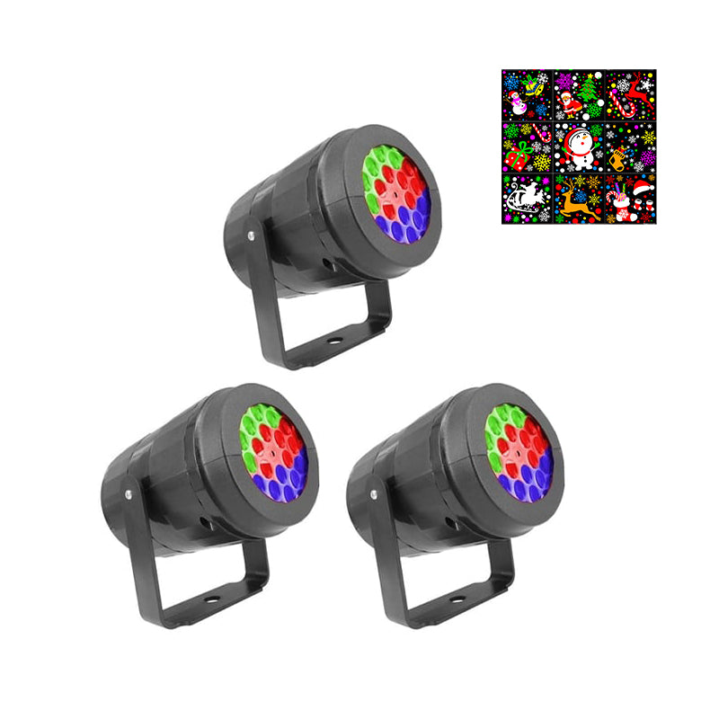 USB Powered 16 Patterns Snowflake LED Christmas Projector Lamp 360° Rotatable- Xmas Decor Atmosphere Lights