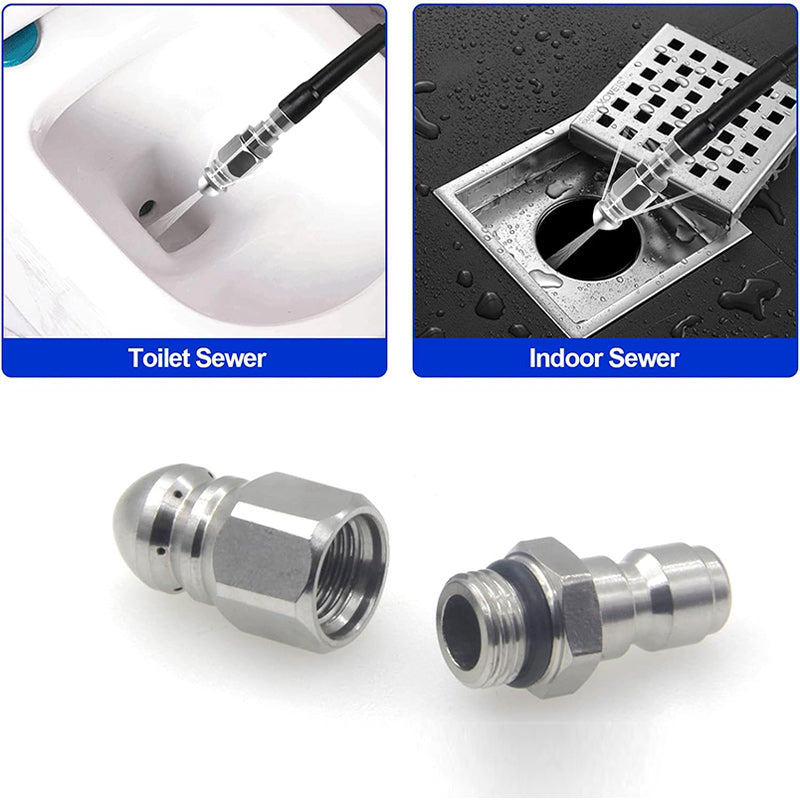 Pressure Washer Sewer Jetter Nozzle with 1/4'' Quickly Connector