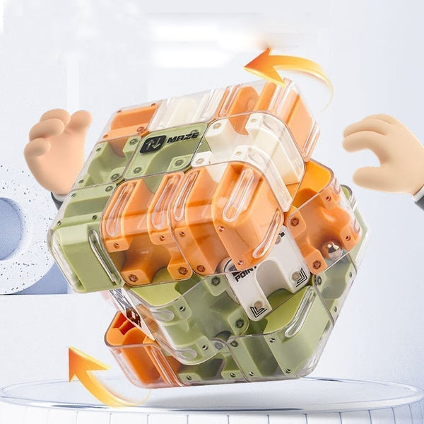 3D Rolling Ball Maze Puzzle Cube - Engaging Brain Teaser Toy| Xmas Gift