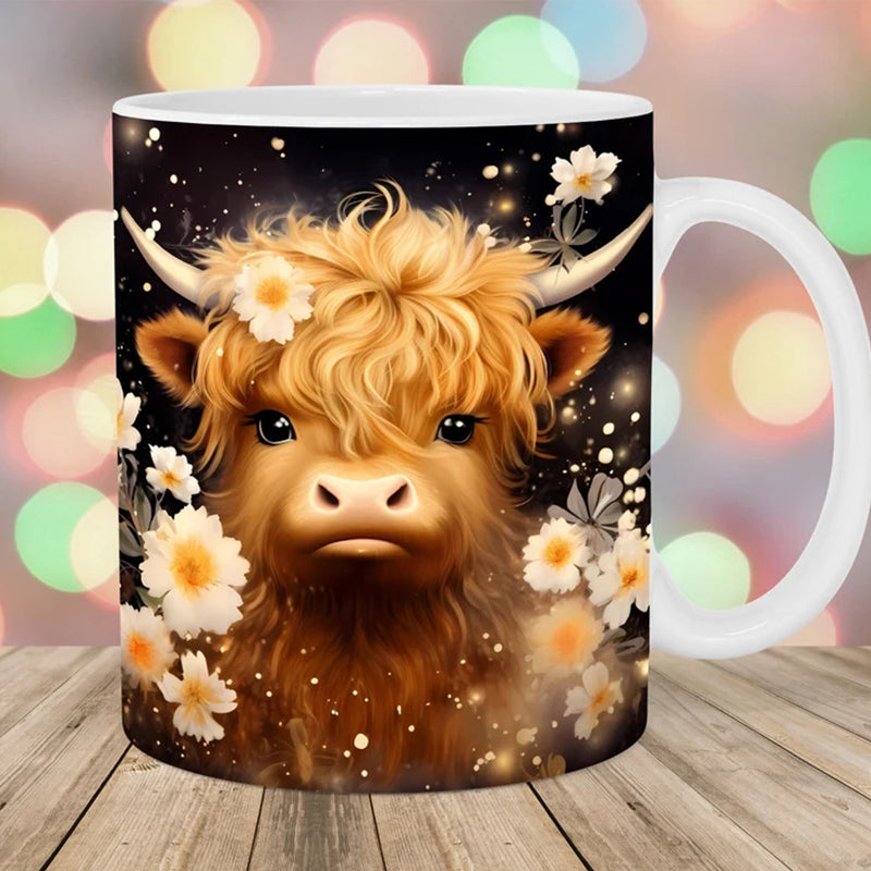 Highland Cow Ceramic Coffee Mug