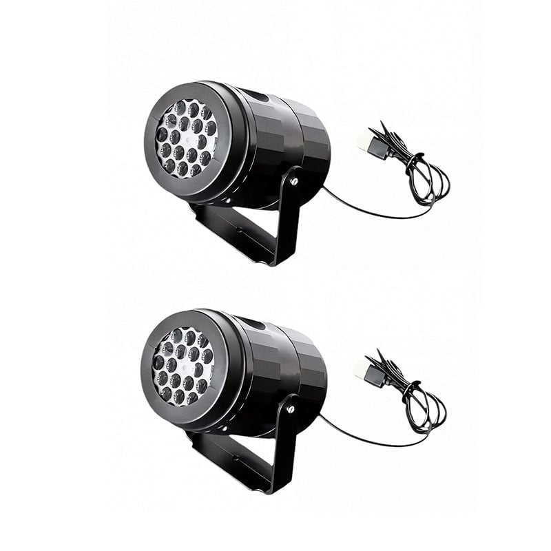 USB Powered 16 Patterns Snowflake LED Christmas Projector Lamp 360° Rotatable- Xmas Decor Atmosphere Lights