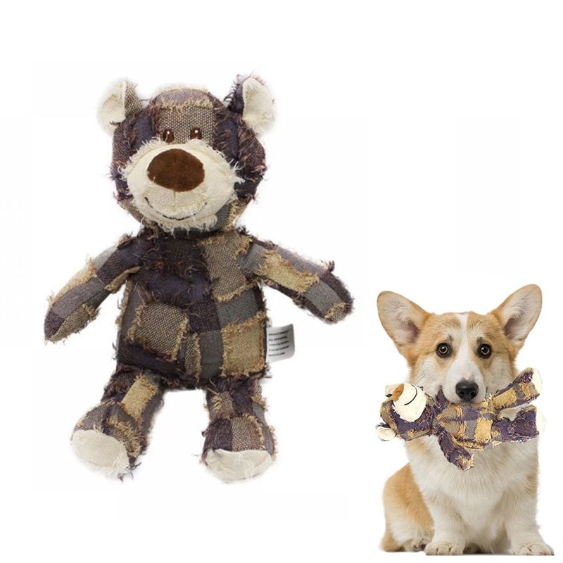 Indestructible Robust Bear Bite Resistant Plush Squeaky Dog Toys