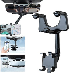 Multifunctional 360 Rotatable Car Rearview Mirror Phone Holder