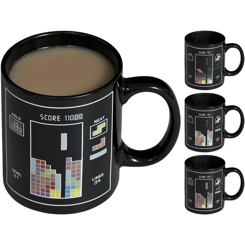 Tetris Game Magic Heat Sensitive Color Changing Ceramic Coffee Mug