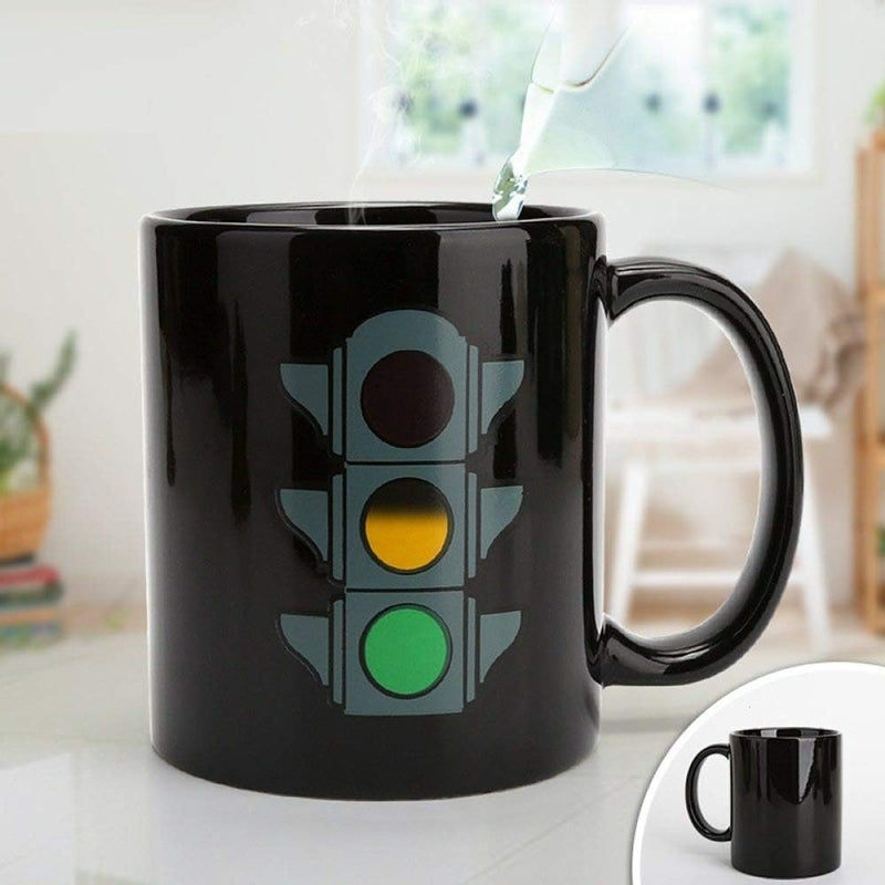 Traffic Light Magic Heat Sensitive Color Changing Ceramic Coffee Mug