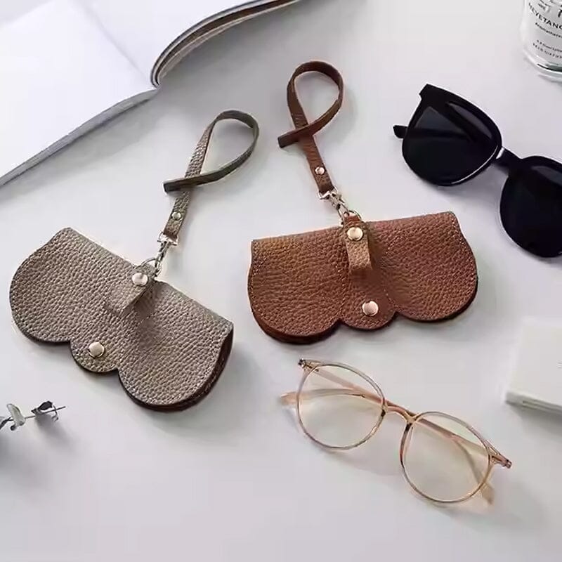 Fashion Soft Leather Sunglasses Case Portable Sunglasses Storage Bag