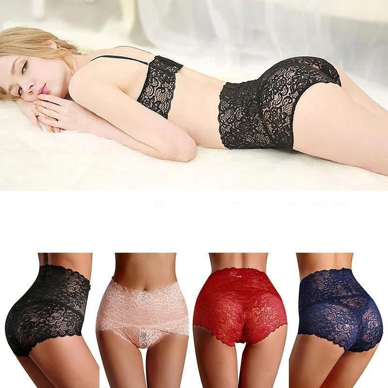Women's Lace Breathable Seamless High Waist Panties