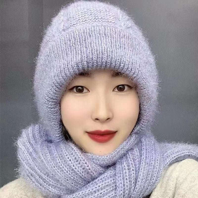Women Windproof Integrated Hat Scarf