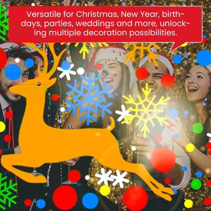 USB Powered 16 Patterns Snowflake LED Christmas Projector Lamp 360° Rotatable- Xmas Decor Atmosphere Lights