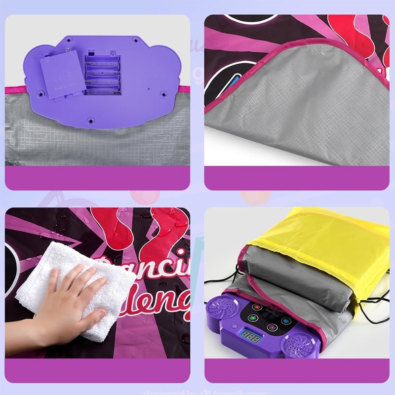 Music Dance Mat with Light Up 6-Buttons & Wireless Bluetooth - Xmas Gifts for Kids