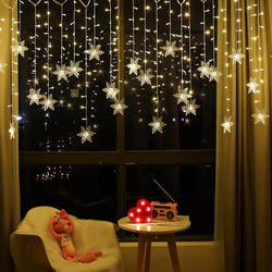 Curtain Snowflake LED String Lights