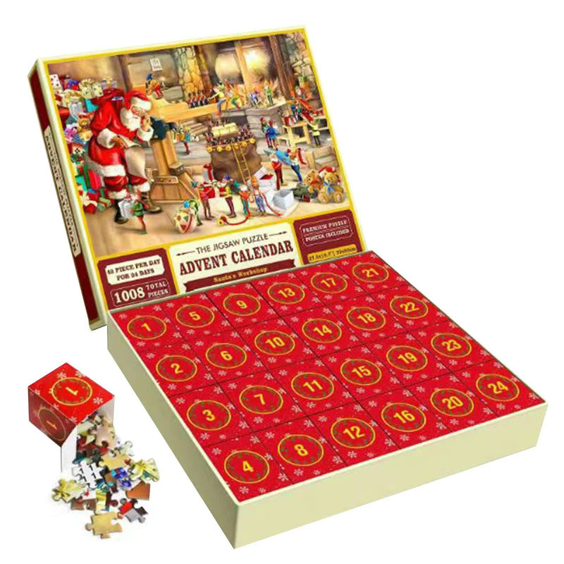 Christmas Jigsaw Advent Calendar Puzzle Blind Box 24 Parts