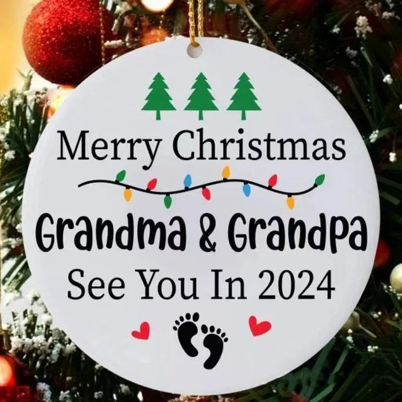 Merry Christmas Mommy & Daddy, See You in 2024 Christmas Tree Ornament