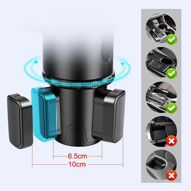 Car Cup Holder Extension Multifunctional Tray with 360° Rotatable