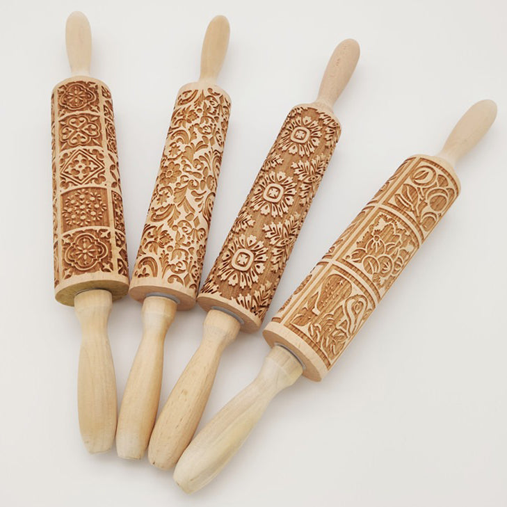 🍪Christmas Wooden Embossed Rolling Pins for Holiday Baking