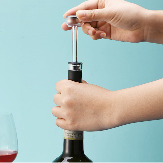 2-in-1 Air Pressure Pump Wine Bottle Opener with Foil Cutter