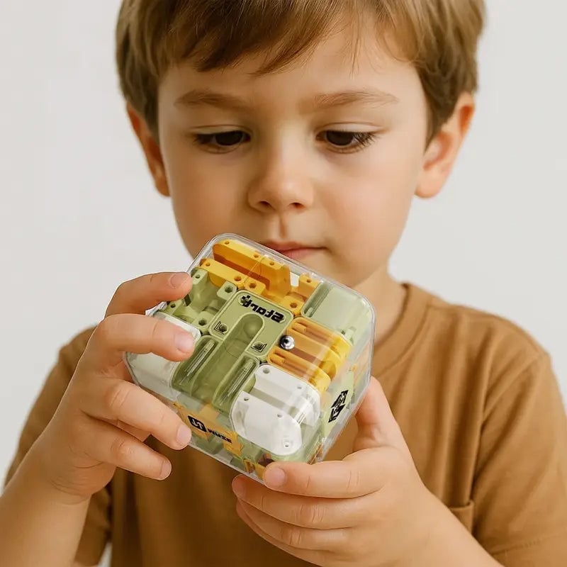Cubo Labirinto 3D Puzzle - 8.5x8.5x8.5 Cm, Rompicapo Per Adulti E Bambini, Per Sviluppare Logica E Concentrazione