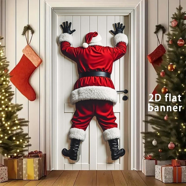 Christmas Santa Claus Door Sticker - Xmas Home Decor