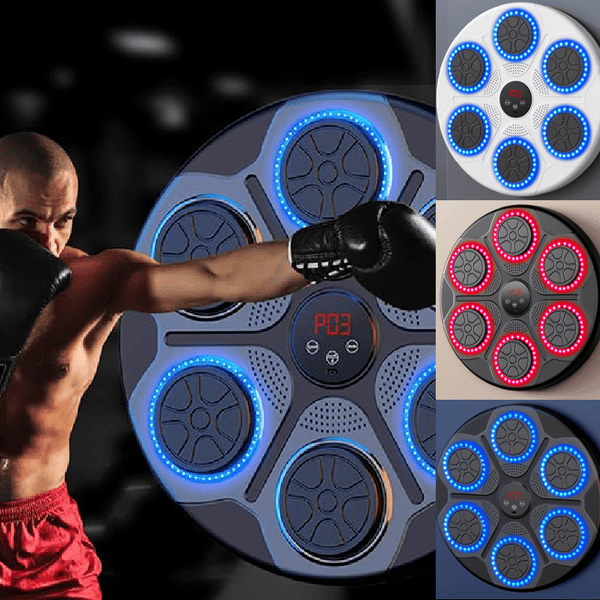 Smart Music Boxing Machine with Boxing Gloves, Bluetooth & RGB Lighting