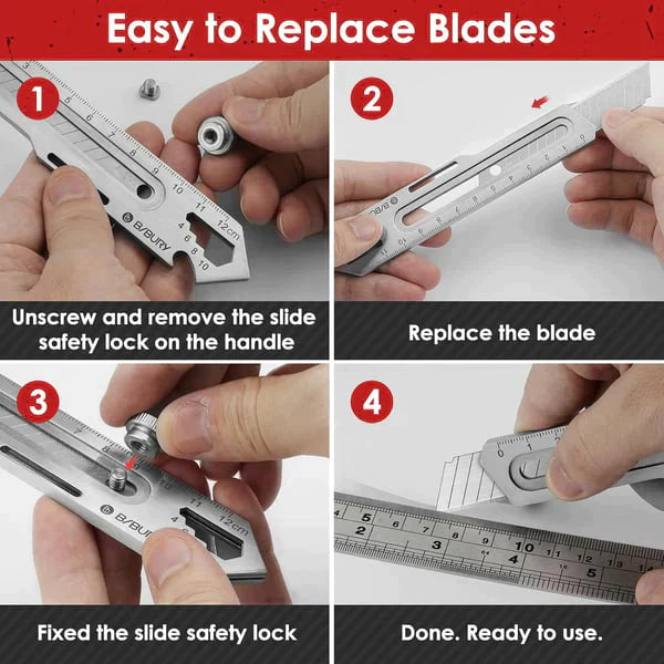 6 in 1 All-Purpose Portable Stainless Steel Utility Knife