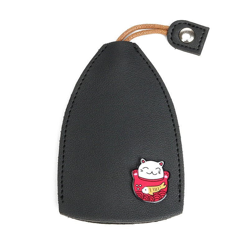 Unisex Cute PU Leather Car Key Case Cover Pull Type Key Bag