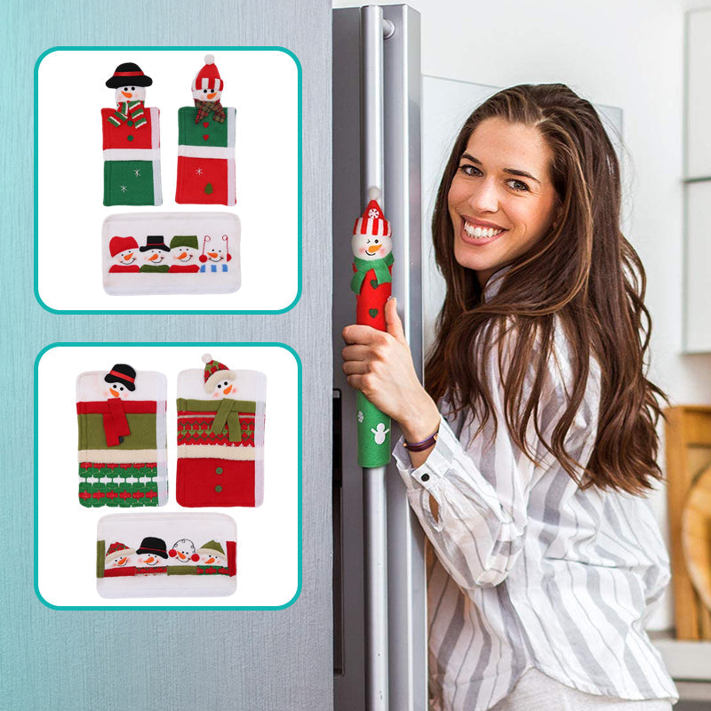 Snowman Kitchen Handle Door Covers(3 pcs)