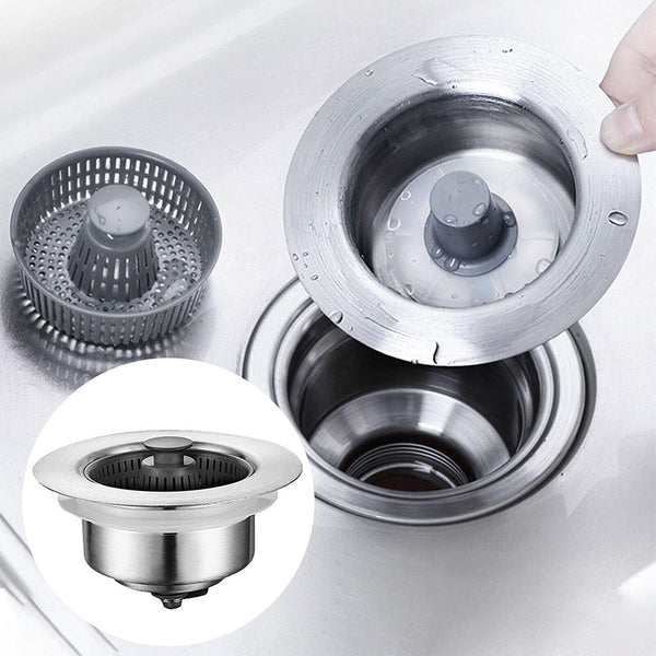 Stainless Steel Kitchen Sink Bounce Core 3-in-1 Pop-Up Sink Odor-proof Filter