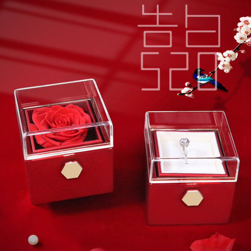 Rotating Eternal Rose Jewelry Box