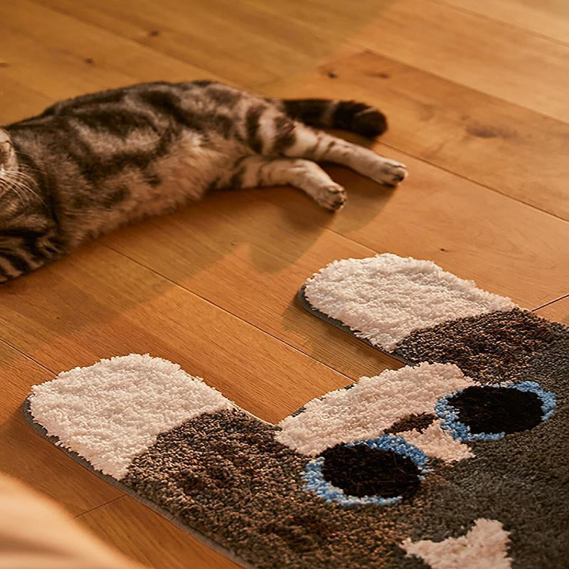 Long Cute Cat Rug for Bedroom, Stairs