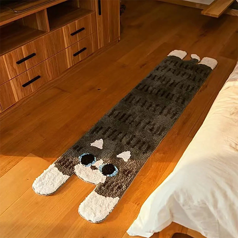 Long Cute Cat Rug for Bedroom, Stairs