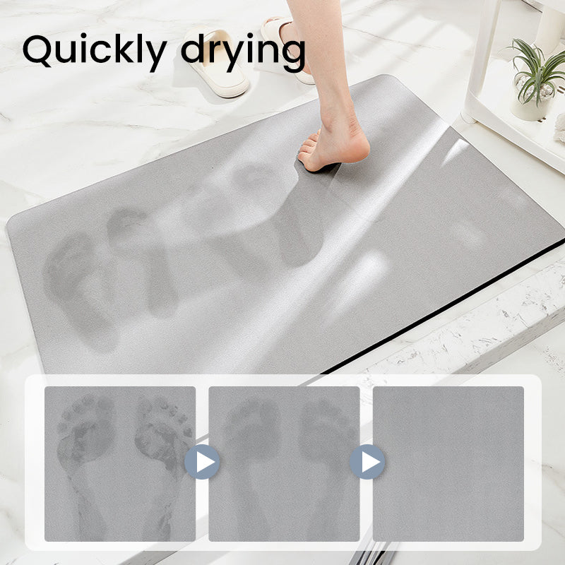 Solid Color Anti-Slip Bath Mat Soft Quick-Dry Washable Shower Mat