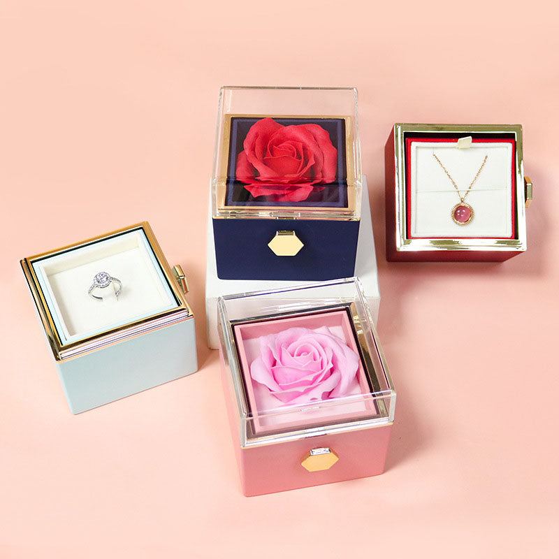 Rotating Eternal Rose Jewelry Box